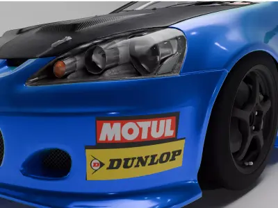 Honda Integra Type R Race 2004 Low-poly 3D model