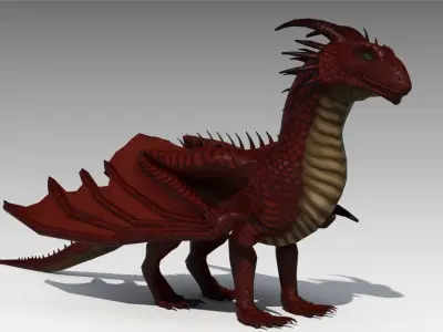 Dragon Animated Low-poly 3D model