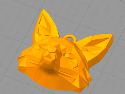 Low Poly Fox Keychain Free 3D print model