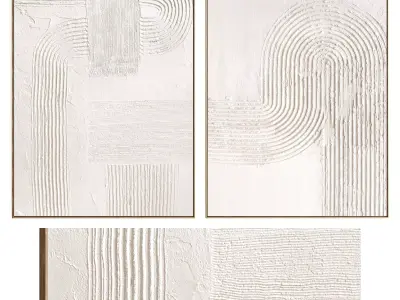 Plaster Two Photo Frame 480 Low-poly 3D model