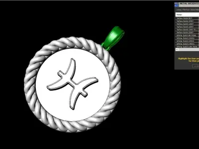 Zodiac sign Pisces model 861 3D print model