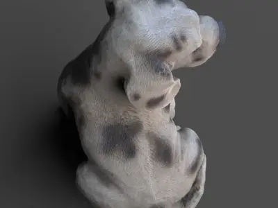 DogDecor1 dog figurine Low-poly 3D model