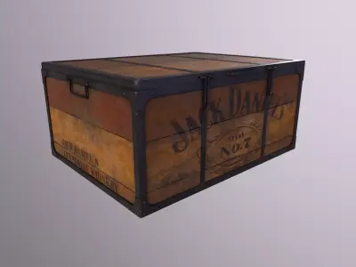 Realistic Jack Daniels Box Low-poly 3D model