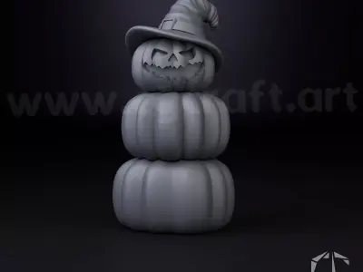  Pumpkin Snowman 2 versions 3D print model