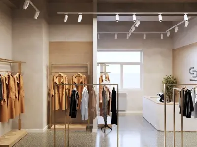 Luxury Clothes Store 3D Model Interior Scene 3D model