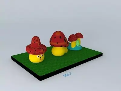 MUSHROOMS set of lego Free 3D model