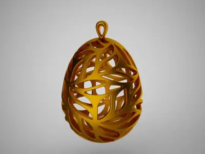 Leafy Egg Necklace 3D print model