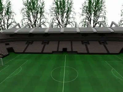 Soccer Stadium Low-poly 3D model 2