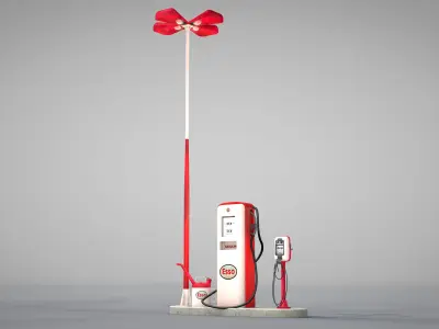 Building - Gas Pump Esso 50S 3D model