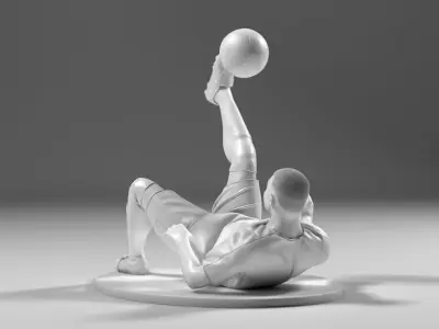 Footballer 05 FlipStrike 01 Stl 3D print model