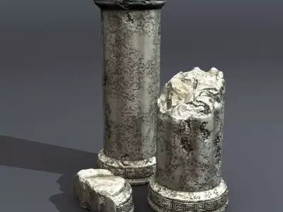 Realistic Damaged Pillars 3D model