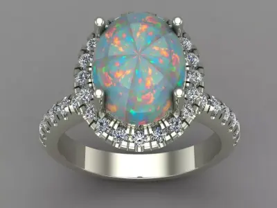 Opal Engagement Ring For Women 3d Print Model Free 3D print model