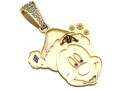 MICKEY MOUSE PENDANT 3D PRINTABLE MODEL  3D print model