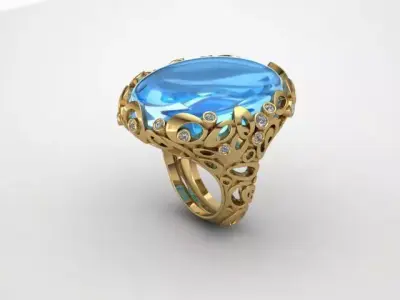 Designer ring 3D print model
