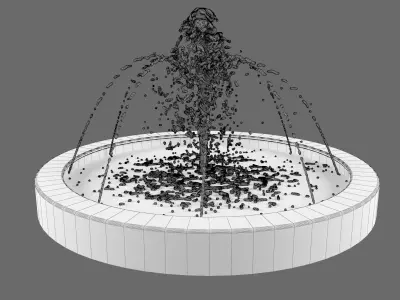 Fountain 3 static Free 3D model