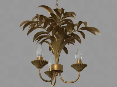 Lilly Pulitzer Polished Palm Tree Chandelier 3D model