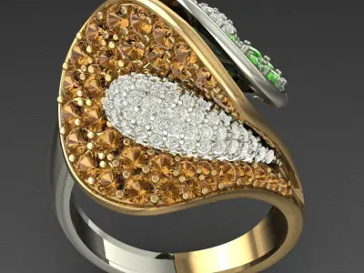 Luxury Wedding Ring For Women 1 3D print model