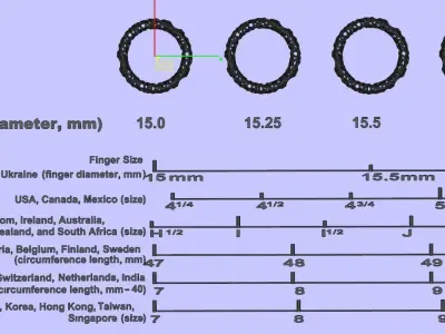 Wedding ring set 3D print model