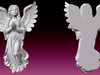 Angel girl - wall decoration 3D print model