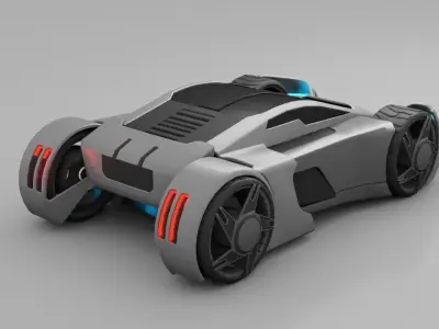 sci-fi car  3D model by BlenderZone