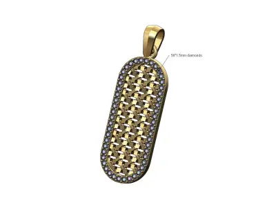 Moucharabieh mesh diamond slot pendant with bail 3D print model