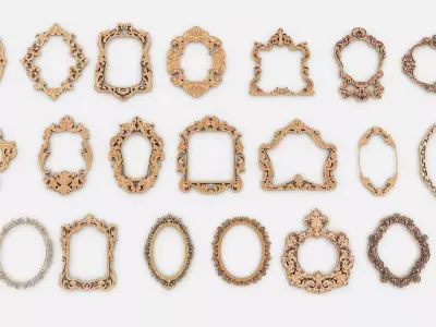 Frames for mirrors and paintings 20 pieces Set-1 3D model