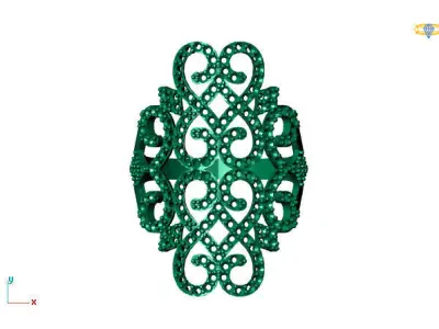 Vintage Womens Diamond Ring Women Rings 3dmodels 3D print model 3D print model 18