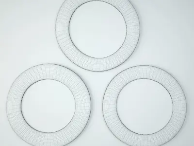 Large Wood Wheel Mirrors 3D model