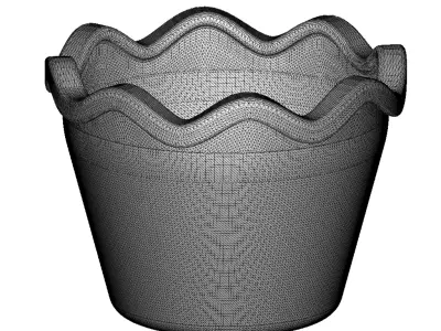 Plastic Decorative Flower Pot Toy 3D model
