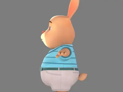 cartoon rabbit 3D model 5