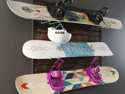 Snowboard storage set 3D model