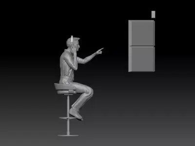 formula one TEAM PIT STOP HEAD COACH TV CONTROL ROOM 3D print model