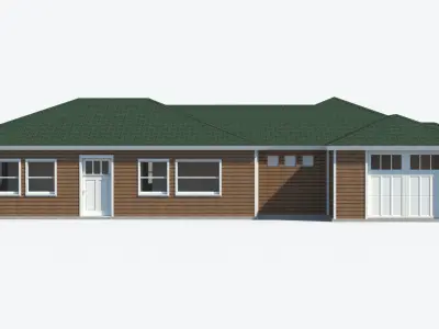 House 2 with roof Free low-poly 3D model