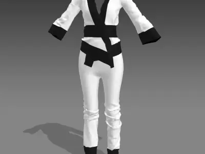 BLOUSE  AND PANT CARD BLACK AND WHITE 3D model