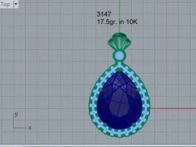 Pear Halo Pendant 3147 3D print model
