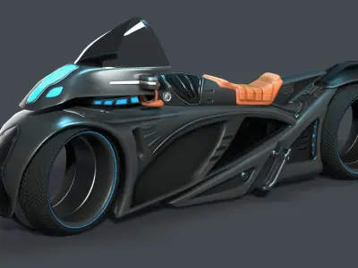 Sci fi Bike Lowpoly model Low-poly 3D model