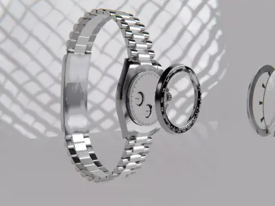 High Quality Luxury Wristwatch 3D Model  Realistic Chronograph Low-poly 3D model