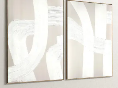 Plaster Two Photo Frame 128 Low-poly 3D model