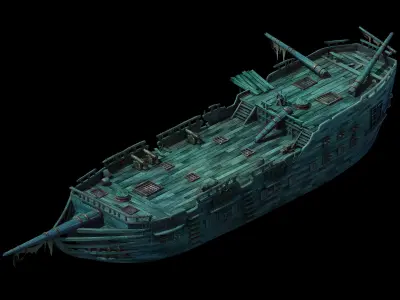 Game Seabed wreckage - wreck wreckage 06 3D model