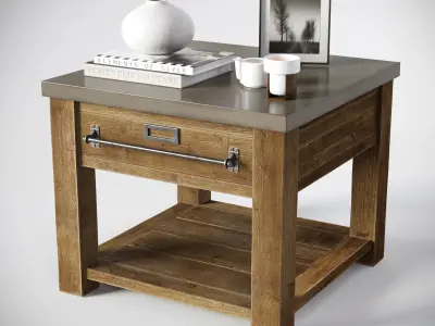 ZINC-TOP MERCANTILE SIDE TABLE 3D model