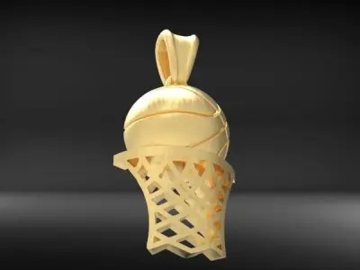 Basketball Net Necklace Pendant Charm Sport Jewelry 3D print model