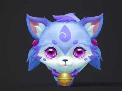 snow fox Low-poly 3D model