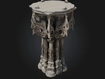Gothic Pillar of Imagination  A Monument to Fantasy and Faith 3D model