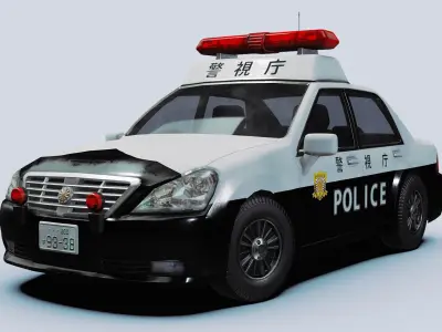 Japanese Police Vehicle Low-poly 3D model