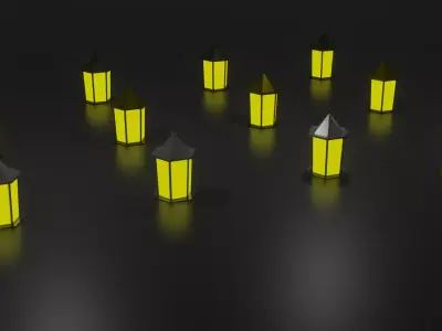 Simple Lanterns Free low-poly 3D model