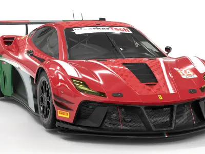 Ferrari 296 GTB GT3 Version Low-poly 3D model