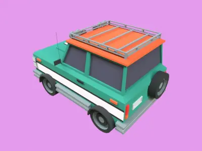 Lowpoly Jeep Low-poly 3D model