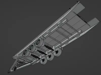 Abschlepp Transport Car Trailer Flat 3D model