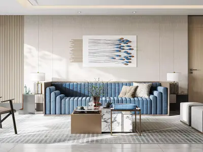 chinese living room dining room interior scenes 15 3D model