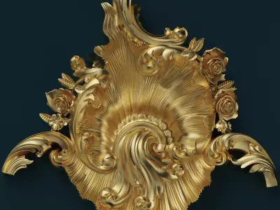 Carved pommel bar 3D model